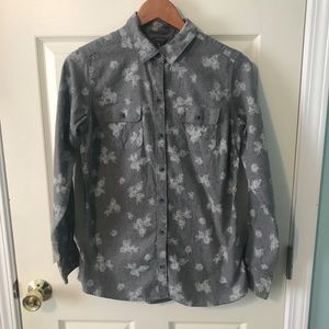 Eddie Bauer Gray Print Flannel Shirt TM